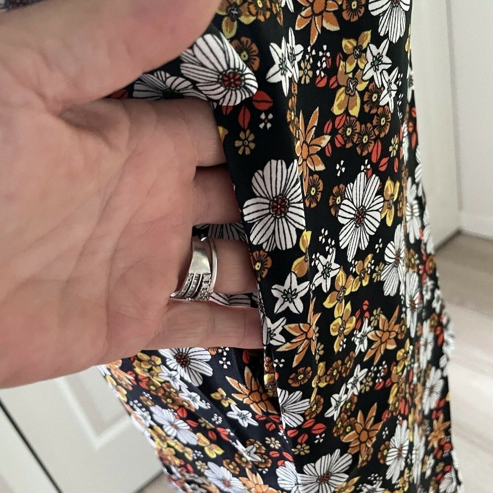 Sandro Dress Floral open sleeves  Size 2 - Picture 6 of 12